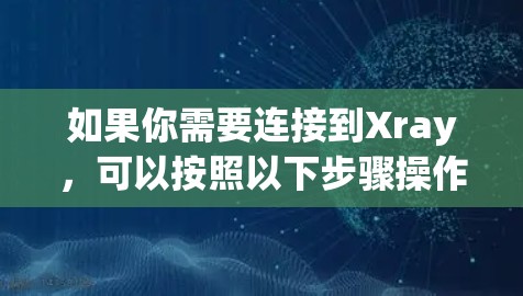 如果你需要连接到Xray，可以按照以下步骤操作