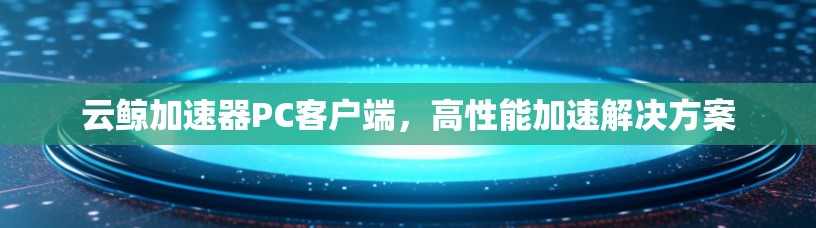 云鲸加速器PC客户端，高性能加速解决方案